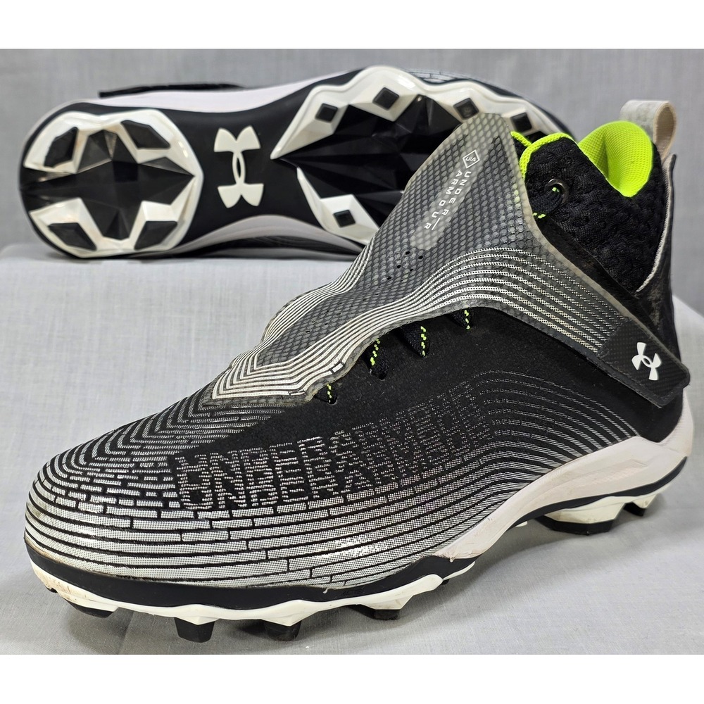 Under Armour Highlight Hammer MC Football Cleats Mens 10 Black Neon 3025085-001 - Picture 8 of 12